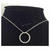 925 Sterling Eternity Pendant With 18" chain 925