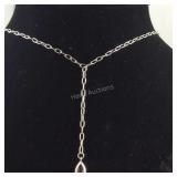 925 Sterling Drop Pendant Adjustable Chain