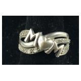 .10 CTW Natural Diamond Sterling Silver Ring SIZE