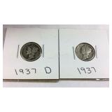 1937 & 37-D Mercury Dimes