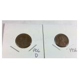 1956 & 56-D Wheat Pennies