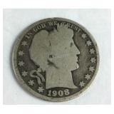 1908 O Barber Half Dollar