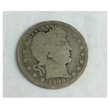 1909 Barber Quarter Dollar
