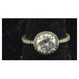 925 Sterling CZ Halo Ring SIZE 7