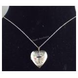 925 Sterling  Opening Heart Pendant With 18"
