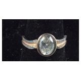 Sterling Silver Oval Cut Cubic Zirconia Ring, 3.1