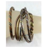 5 Metal Cuff Bracelets,