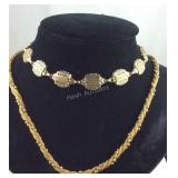 Costume 2 Gold Plated Necklaces,