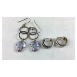 Sterling Silver 2 Silver Earring Pairs, 10.6