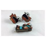 Sterling Silver Native American Style Inlaid