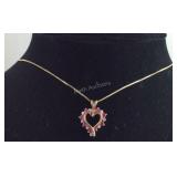 Sterling Silver Genuine Ruby & Diamond Heart