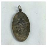 Sterling Silver Miraculous Medal Pendant Signed