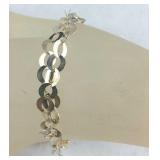 Sterling Silver Double Strand Silver Bracelet,