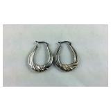 Lever Back Hoop Earrings Marked 925,   grams