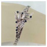 Sterling Silver Genuine Sapphire Silver Bracelet