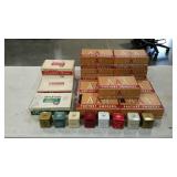 Fifteen cigar boxes and eight small tea tins