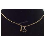 14k gold necklace and  pendant 18in 3.4g