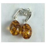 Sterling silver Amber earrings