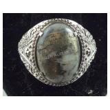 Size 10 ice pyrite ring stainless steel