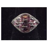 Size 6 rose garnet ring stainless steel