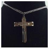 24in stainless steel cross necklace