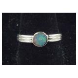 Sterling Silver Colorful Man-Made Solitaire Opal