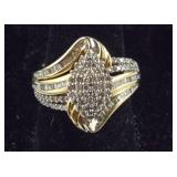 Sterling Silver Gold over Silver Genuine Diamond