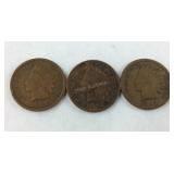 3 Indian Head Pennies: 1902, 1898 && 1901,