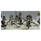 Three silver plated candelabra parts. No bases.