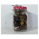 Buttons in pint size Atlas Mason jar