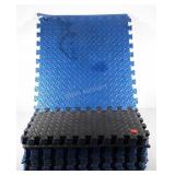 Interlocking rubber floor pads, 18 at 24x24"