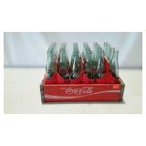 Wooden Coca-Cola crate with three 8 packs of 16