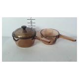 Vision Amber Corningware Sauce Pan w/ Lid, &