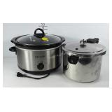 Crock pot (works) and pressure cooker with weight
