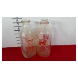 Quart size milk bottles, Koontz Creamery and