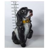 Painted Concrete or heavy plaster dog statue. Has