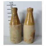 Set of stoneware bottles. They are stamped, but