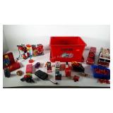 Toys, bin full of toys,curious George figures,