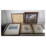 Wall art, pair of matching decor prints, 17x21,