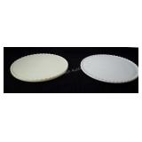 Heavy milk glass trays, possibly old microwave