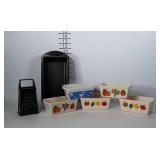 Loaf baking dishes, including one large metal pan