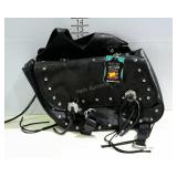Genuine leather motorcycle saddle bag, new with