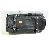 Leather motorcycle handlebar bag, appears new.