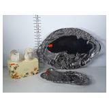 Lenox Thanksgiving metal trays and ceramic turkey