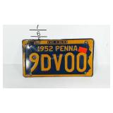 1952 Pennsylvania License plate