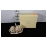 Lenox Easter egg salt & pepper shakers in basket,