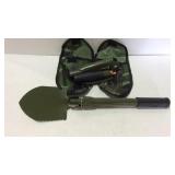 Two trench shovels with pouches