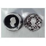 2 Glass Presidential Decor Paperweights