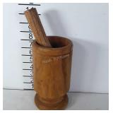 Wooden Mortar & Pestle