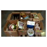 Planters, mini cooler, pictures and frames, ice